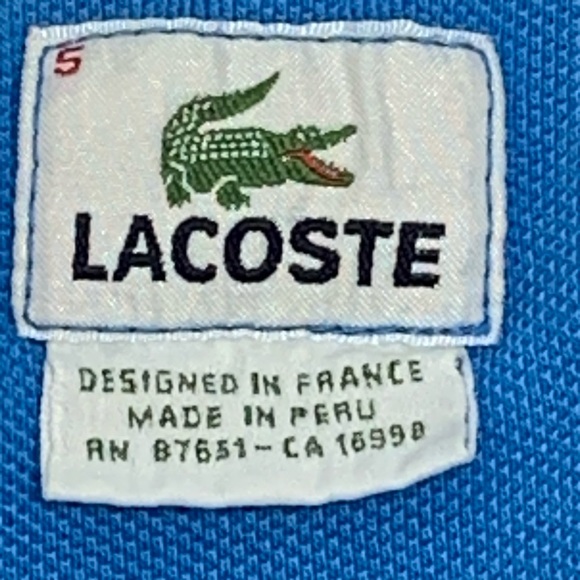 🛑SOLD🛑Men's Lacoste Blue Polo Big Croc Logo - Picture 3 of 5